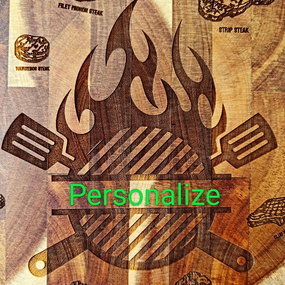 Custom Laser engraved end grain cutting board - Picture 4 of 7